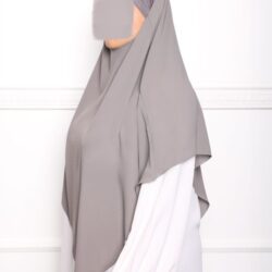 Khimar court en crêpe pointu khimar triangle khimar pas cher mon hijab pas cher gris